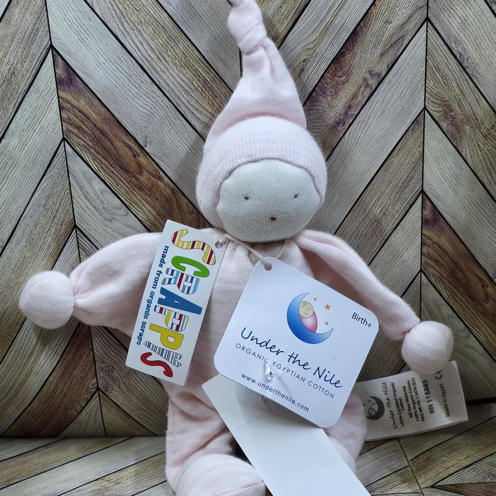 Under The Nile 100% Organic Egyptian Cotton Baby Girl Lovey Toys pink stripe - Picture 6 of 6